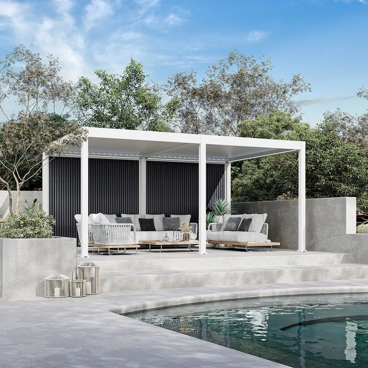 Weide WPC Sichtschutzwand anthrazit für Pergola – Bild 1