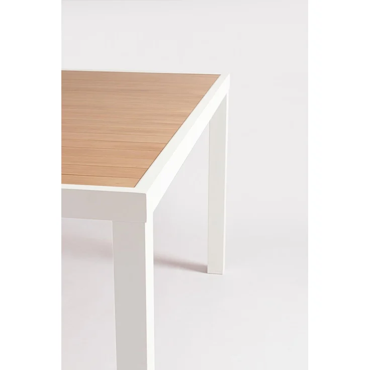 Gartenesstisch Hilja aus Aluminium, modern skandinavisch, weiß natur, für 6–8 Personen – Bild 2