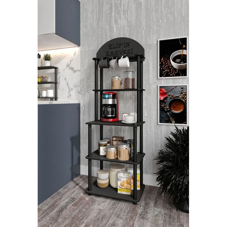 Skye Decor 'Lungo - Black' Kaffeestation, Schwarz, 50 x 140 x 30 cm – Bild 2