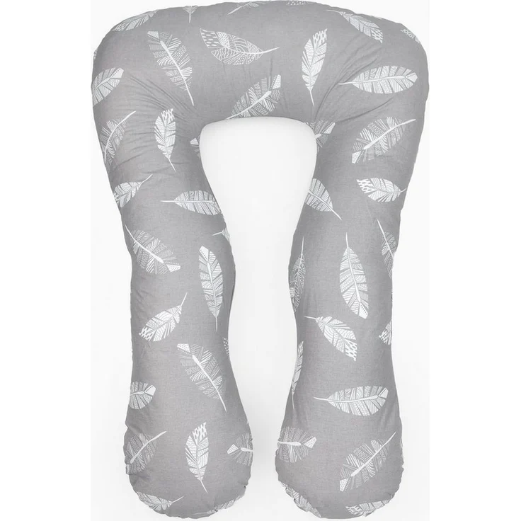 Loolay Stillkissen Schwangerschaftskissen Seitenschläferkissen Stillkissen Typ A U XXXL, 330 cm Lagerungskissen GRAU MUSTERN, LUX WEICH Relaxkissen + 100% Bio-Bauwolle Bezug, 100% Europäische Stoffe und Kleinserien-Nähen! – Bild 1