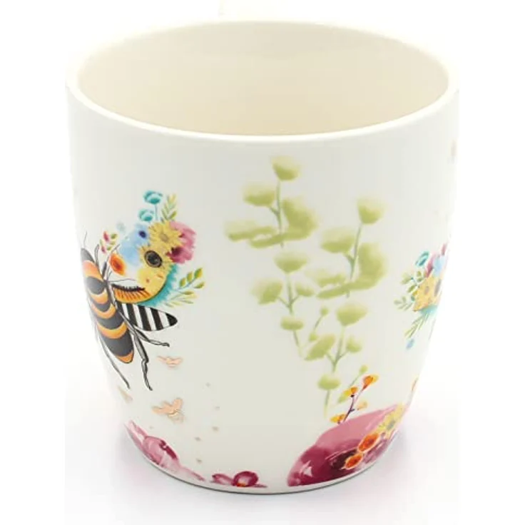 Dekohelden24 Tasse 2er Set Kaffeebecher Kaffeetasse aus Porzellan - Motiv: Biene und, Porzellan – Bild 7