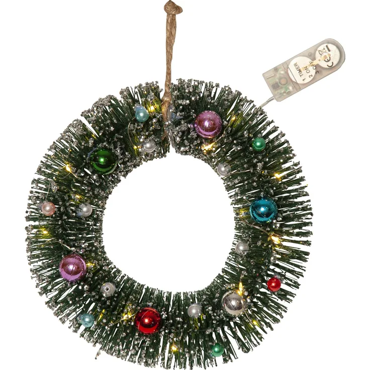 Deko-Weihnachtskranz Decorini LED Beleuchtung Batterie + Timer Ø 20cm