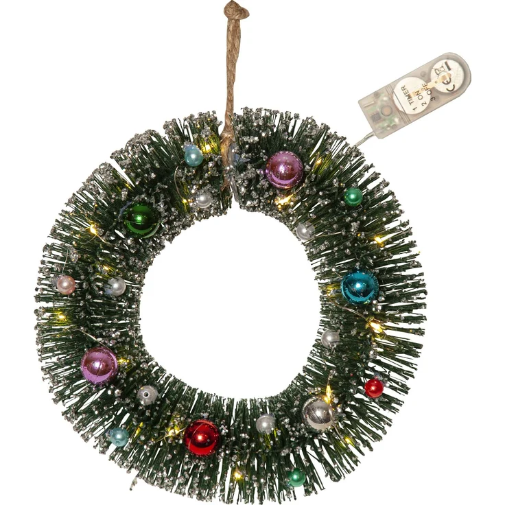 Deko-Weihnachtskranz Decorini LED Beleuchtung Batterie + Timer Ø 20cm
