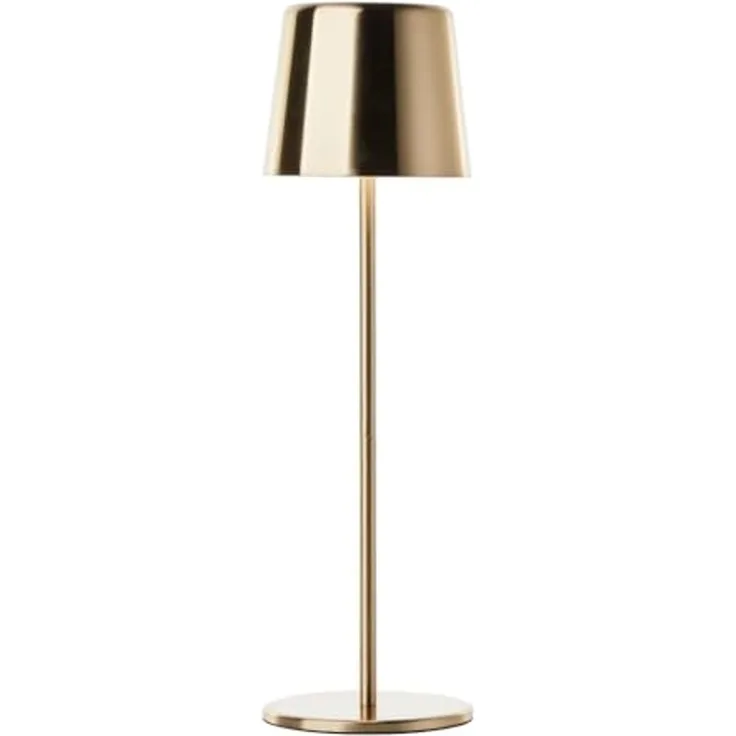 Brilliant Xaana LED-Tischlampe - gebürstetes Messing, Höhenverstellbares Produkt, touch dimmer stufenlos, IP44 spritzwassergeschützt, 37 cm hoch, USB aufladbar, für den Innen- und Außenbereich