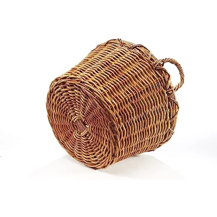 Kobolo Kaminholzkorb Holzkorb Rattan Lacak mit abnehmbarem Leinenstoff – Bild 5