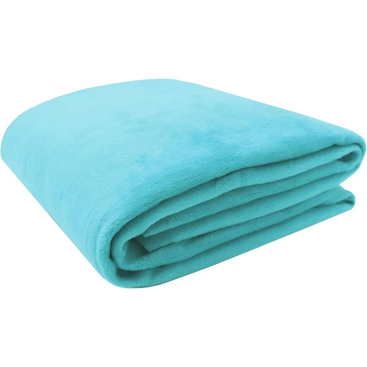 ZOLLNER Kuscheldecke mit Einfassband, 150x200 cm, türkis (blau) – Bild 1