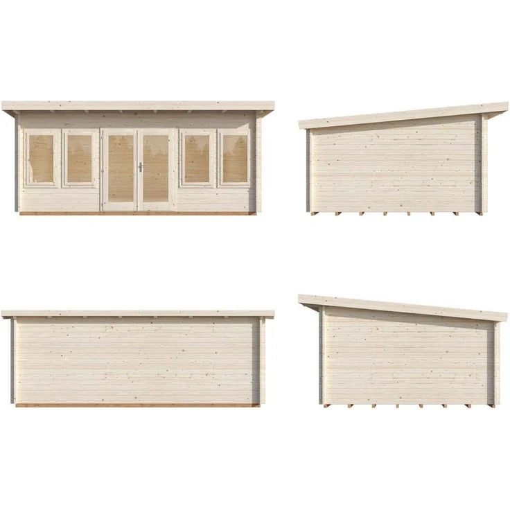 Palmako Gartenhaus Lisa 194 m² Gartenhaus aus Holz Holzhaus mit 44 mm Wandstärke Blockbohlenhaus – Bild 4