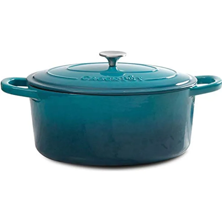 Crock-Pot Artisan Oval Dutch Oven, 7-Quart, Teal Ombre
