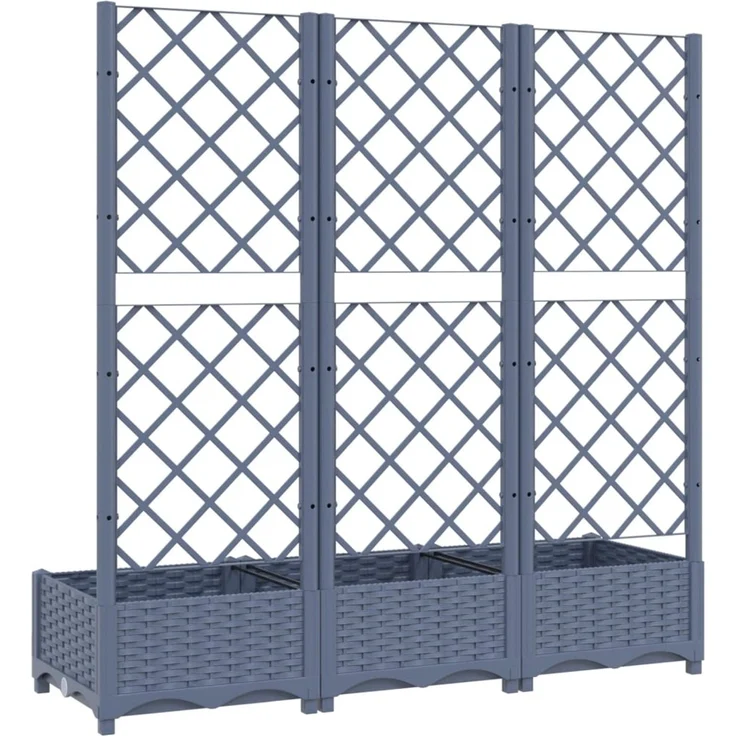 vidaXL Pflanzkübel mit Spalier Blaugrau 120x40x121,5 cm PP 318252 – Bild 6