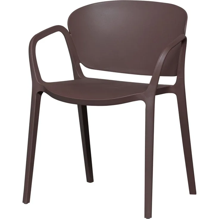 Stapelstuhl Bent aus Kunststoff, modernes Design, stapelbar, lila braun, für drinnen und draußen