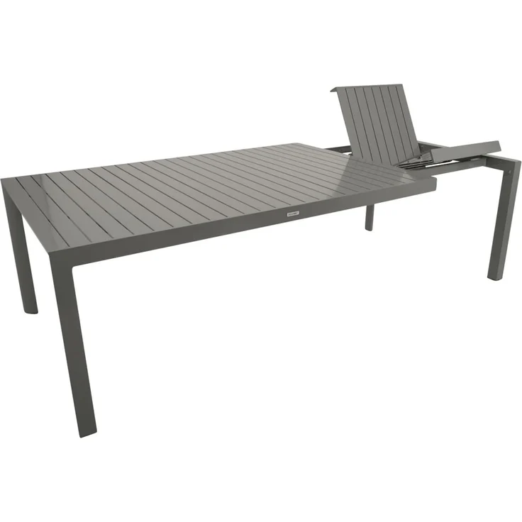 DEGAMO BAGO XL Garten-Ausziehtisch, Aluminium, silbergrau,195/255x120cm – Bild 1