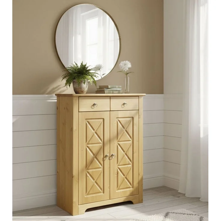 OTTO home Kommode Hugo (B/T/H: 74/38/100 cm), aus massiver Kiefer, Breite 74 cm, 2 Schubladen, FSC® zertifiziert – Bild 1