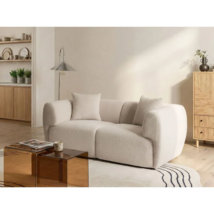 Sofa 2-Sitzer VALBY Bouclé Beige – Bild 3