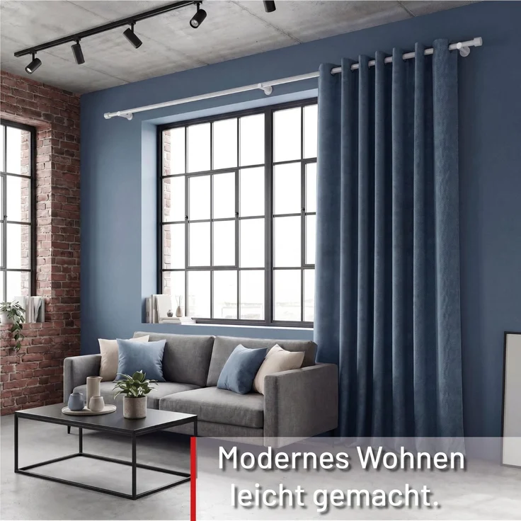 Deco-Raum® Gardinenstange 25mm 1-läufig Kappe | Länge: 400cm | Material: Metall | Farbe: Weiß – Bild 4