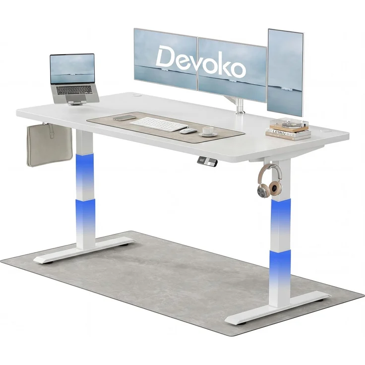 Devoko Höhenverstellbarer Schreibtisch 180x80 cm elektrisch, Höhenverstellung 63-128 cm mit Smart Control, 125 kg Tragkraft, für gesundes Arbeiten – Bild 1