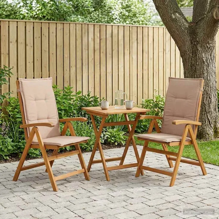 vidaXL Klappbare Gartenstühle 2 stk. Natur Massivholz Akazie hochlehner 42041430 – Bild 1