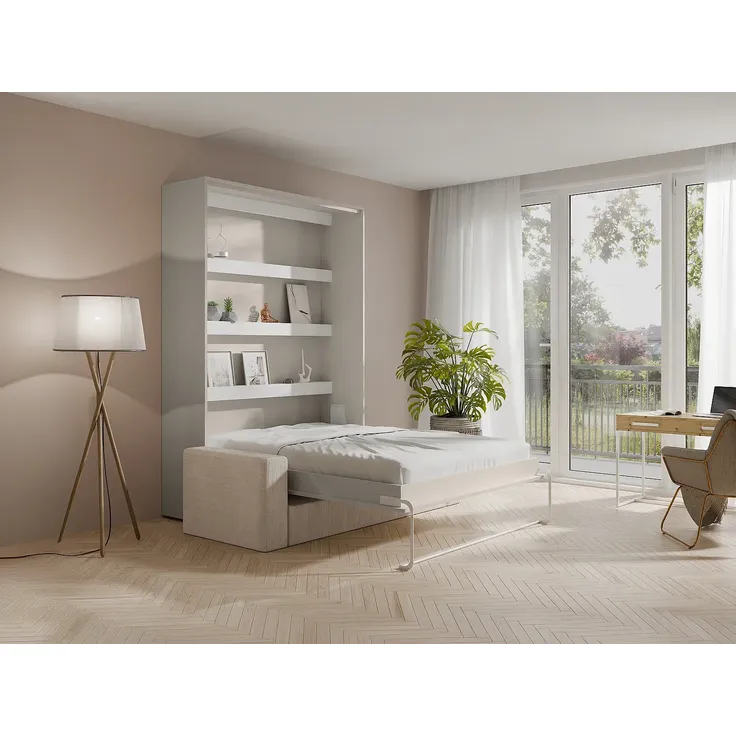 Vente-unique - RAPILI Bett Holz, Platte Beige - B 133 cm239,2 cm x H 225,2 cm x L 180 cm – Bild 2