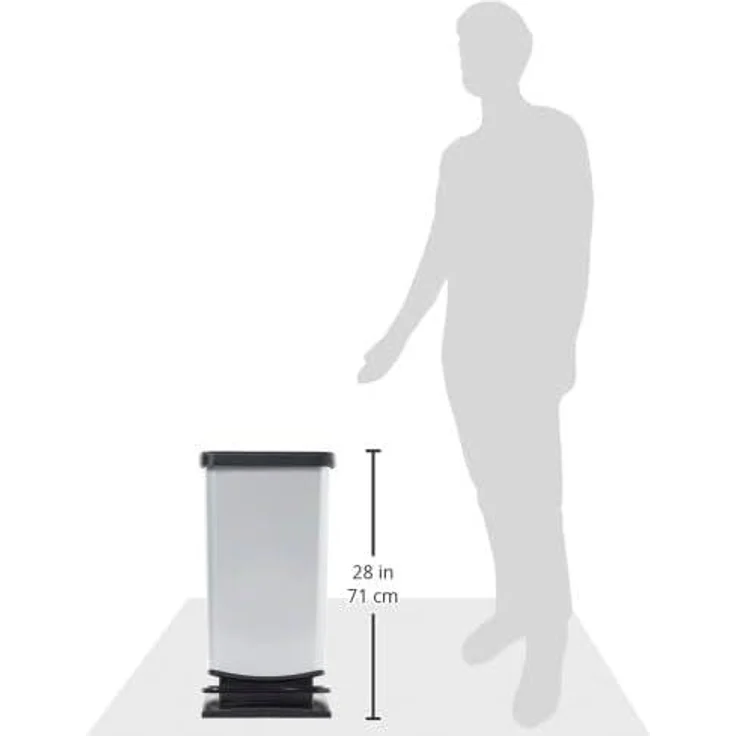 ROTHO Treteimer 'Paso', 40l, 67,6 x 35,3 x 29,5 cm (HxTxB), silber – Bild 5