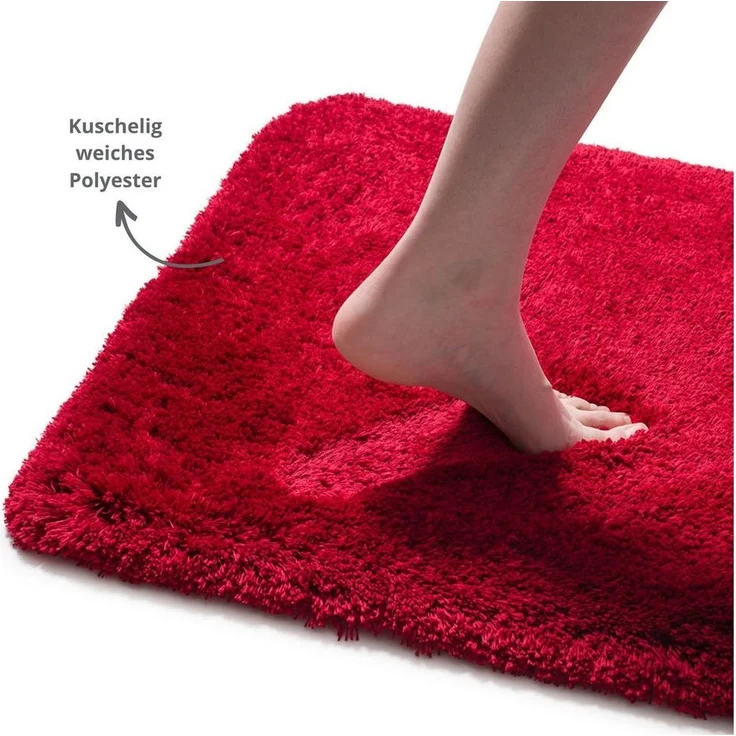 liebling Badematte Superior, rutschhemmend beschichtet, schnell trocknend, strapazierfähig, fußbodenheizungsgeeignet, Polyester, mit Ausschnitt, kuschelig weiches Polyester, in vielen verschiedenen Größen und Farben – Bild 3