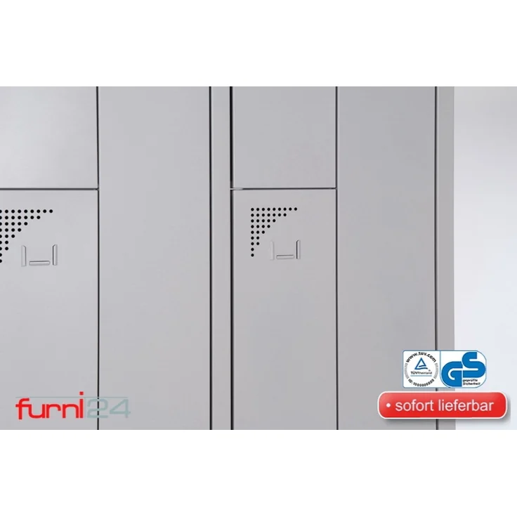 Z Garderobenschrank 6 Abteile grau – Bild 1