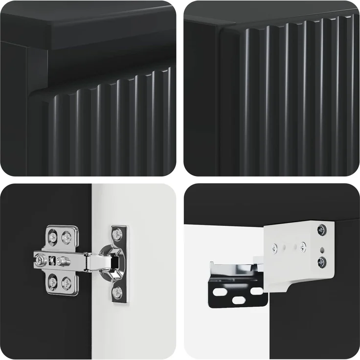 vidaXL Badezimmermöbel-Set 2 stk. Schwarz 33 x 34,5 x 100 cm 3406114 – Bild 6