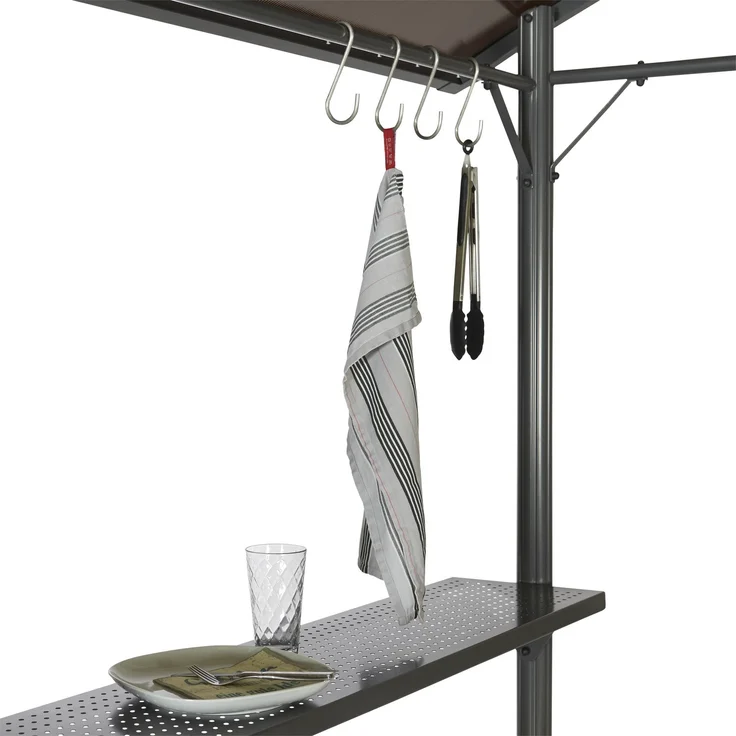 Leco Profi-Grillpavillon, Aluminium / Polycarbonat anthrazit, 150 x 245 x 234 – Bild 6