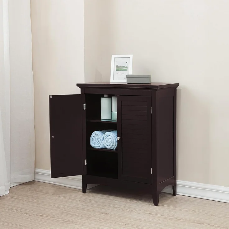 Versanora ELG-595 Badezimmer-Fußboden-Kabinett, MDF, Braun, 66.04 x 33.02 x 81.28 cm – Bild 2