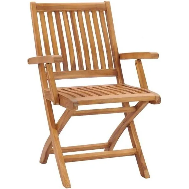 vidaXL Klappbare Gartenstühle mit Kissen 6 Stk. Massivholz Teak 3072758