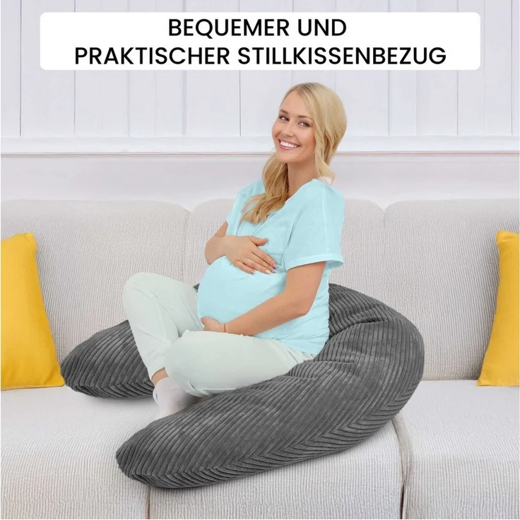 Amilian Stillkissenbezug 170 cm - Kissenbezug für Schwangerschaftskissen, Seitenschläferkissen, weicher und pflegeleichter Bezug - ideal als Ersatzbezug – Bild 2