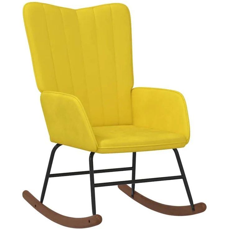 vidaXL Schaukelstuhl Samt Senfgelb 327750