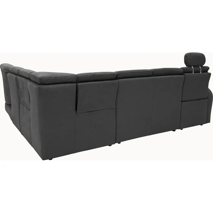 Ecksofa >Ludwigshafen< in 1217 Toro schwarz, Mikrofaser - 236x113x275cm (BxHxT) – Bild 7
