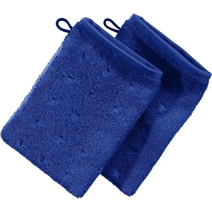 Möve Waschhandschuh Waschhandschuh 2er-Pack "Quadretti", Frottier (2-St), Walk-Frottier Uni