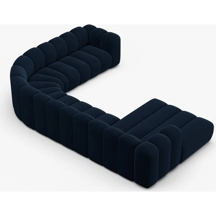 Micadoni Modulares Panorama Ecksofa Lupine 6-Sitzer Samt Salvador Königsblau Rechts – Bild 7