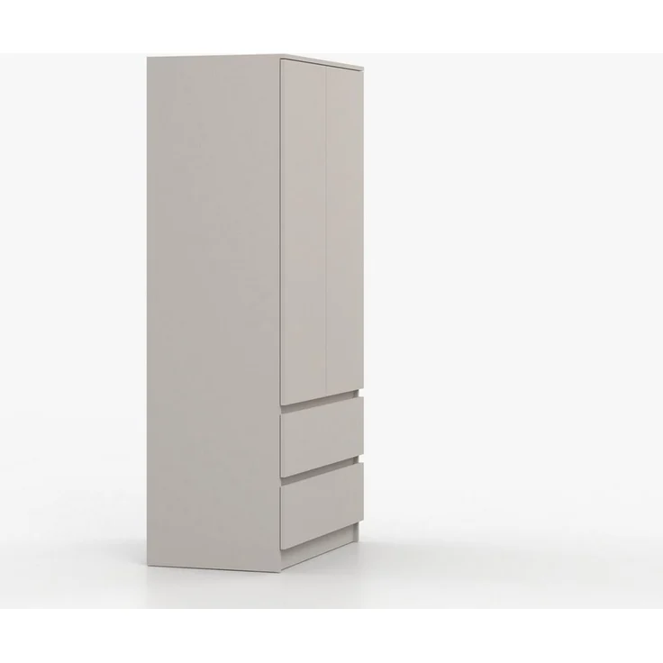 Deine Möbel 24 Kleiderschrank SIMO 02 in Weiß / Kaschmir, 90 cm breit, mit 2 Schubladen (SIMO-Kollektion, 1-St, ideal für Kinderzimmer & Jugendzimmer) Kinderkleiderschrank, 2-türiger Drehtürenschrank – Bild 4