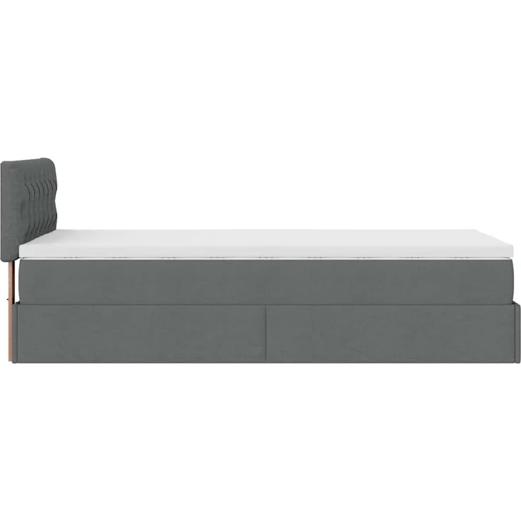 vidaXL Ottoman-Bett mit Matratze & LEDs Dunkelgrau 100x200 cm Stoff 3312368 – Bild 10