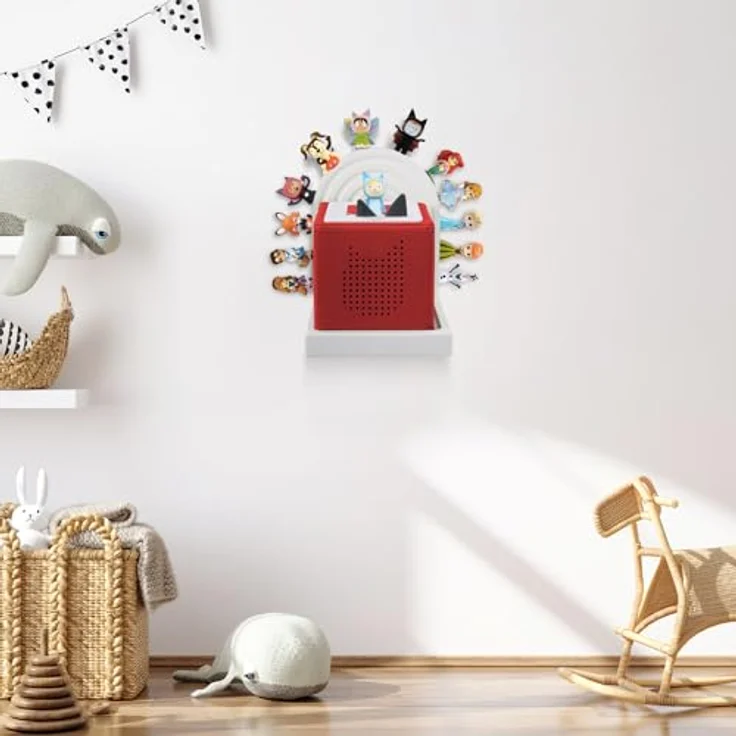 Givilio Tonie Shelf Lunette for Toniebox Starter Mounted, Magnetic Wooden Floating Shelves Compatible with Toniebox Player Figures Storage Tonie Shelvies – Bild 2