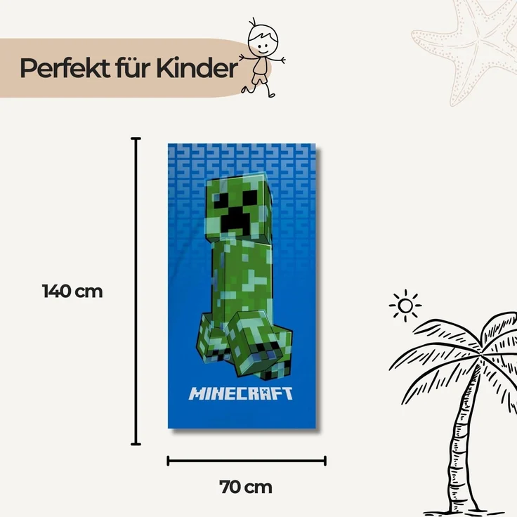 Minecraft Strandtuch Minecraft Badetuch Creeper Strandtuch – Bild 4