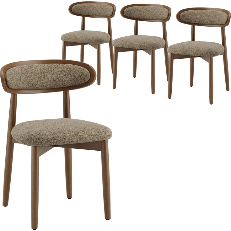 MALOL Esszimmerstühle 4er Set, Stühle Esszimmer, Ergonomischer Küchenstuhle mit Massivholzrahmen, 5cm Schaumpolsterung, Bequeme Polstersitzfläche, KüchenKüchenstuhle für Zuhause und Gewerbe, Kamel