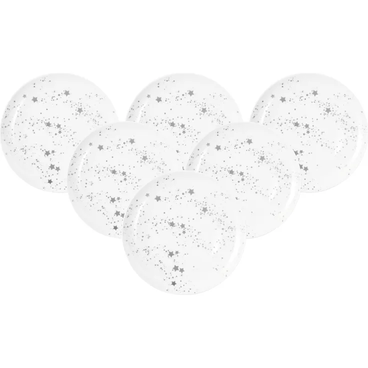 Seltmann Weiden Liberty Silver Stars Frühstücksteller ø 22,7 cm 6er Set