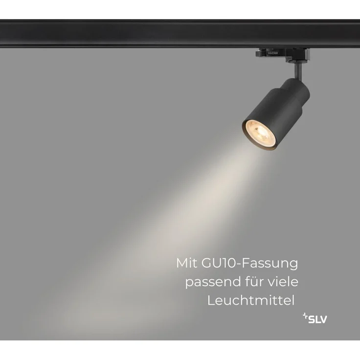 SLV PURI 2.0 Tube, 3~ Spot, GU10, 1x max. 6W, schwarz - Leuchten mit 3 Phasen Adapter 230V – Bild 3