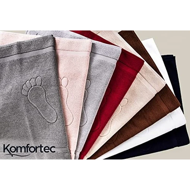 Komfortec Badvorleger Set 2 Teilig, Frottee Duschvorleger, Waschbar Duschmatte & Badteppich, 800 g/m² &100% Baumwolle, Saugfähig & Schnelltrocknend, 50x80 cm, Blütenrosa – Bild 7