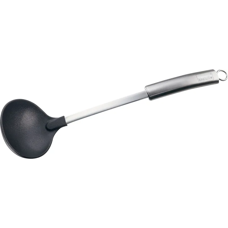 Berndes Küchenhelfer Schöpflöffel, Servierlöffel, Edelstahl / Kunststoff, Silber / Schwarz, 009084