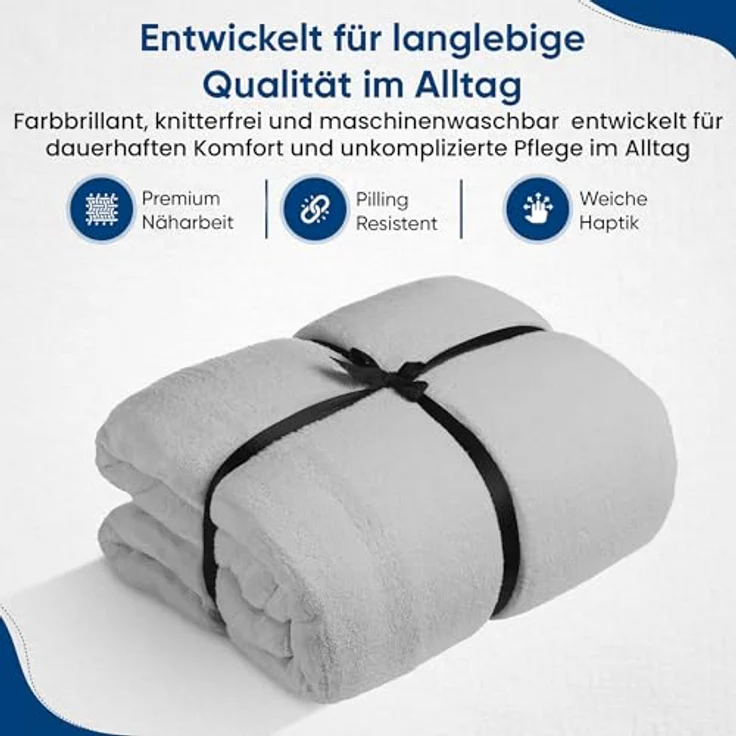 Wohndecke FELUNA Coral Fleece Kuscheldecke XXL – Superweicher Cashmere-Touch, Feluna, Tagesdecke Kaschmir-Touch 220 x 200 cm – Bild 9