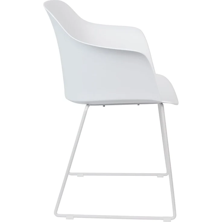 Sessel Tango im 2er-Set, Weiß mit Schalensitz und Stahlgestell 58x54x81,5 cm – Bild 3