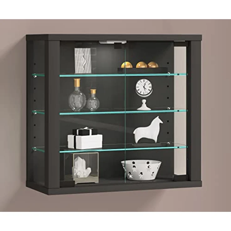 VCM Wandvitrine Vitrosa 919073 Anthrazit H. 40 x B. 43 x T. 18 cm – Bild 4