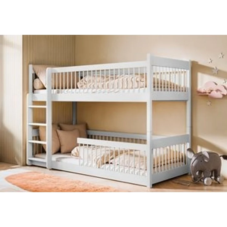 Kids Collective Kinderbett Hochbett Etagenbett 80x180, 90x190, 90x200 cm, umbaubar zu 2 Betten​ (mit abgerundeten Kanten), 90x190 cm von 4. bis 18. Lebensjahr, Weiß​ – Bild 6