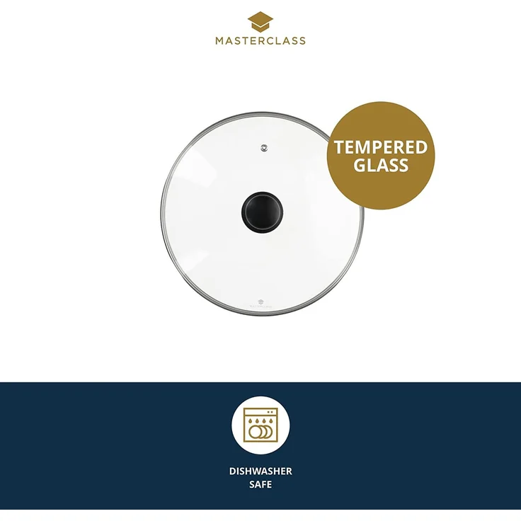 KitchenCraft MCGLLID20 Master Class Sicherheitsglas-Topfdeckel, Glas, transparent 20cm – Bild 2