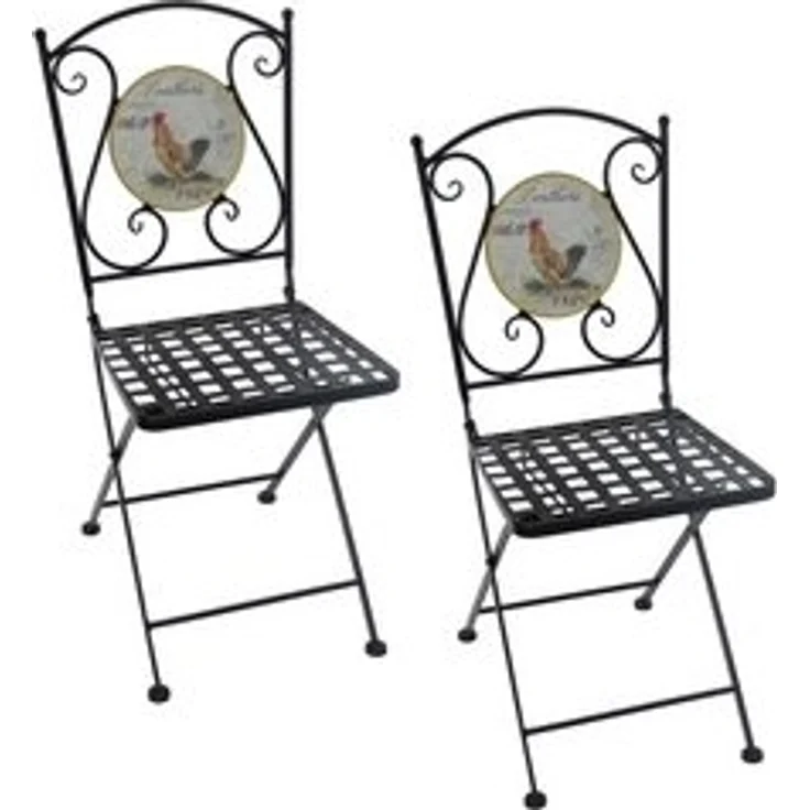 HTI-Living Gartenstuhl Gartenstühle 2 Stück Celia Hahn (Set, 2 St), Balkonstühle Gartenstuhl Metallstühle – Bild 6