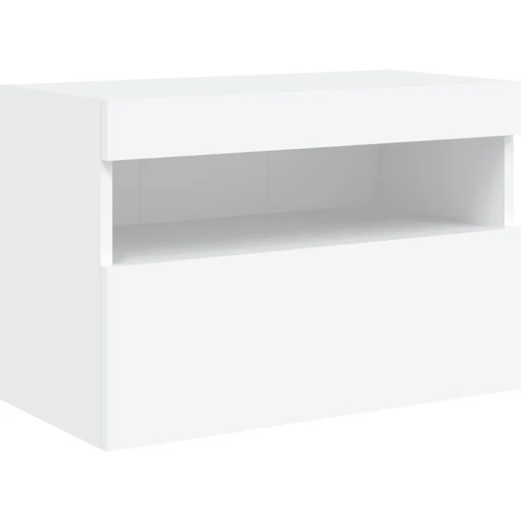 vidaXL 6-tlg. Wohnwand mit LED-Beleuchtung Weiß Holzwerkstoff 3216732 – Bild 11
