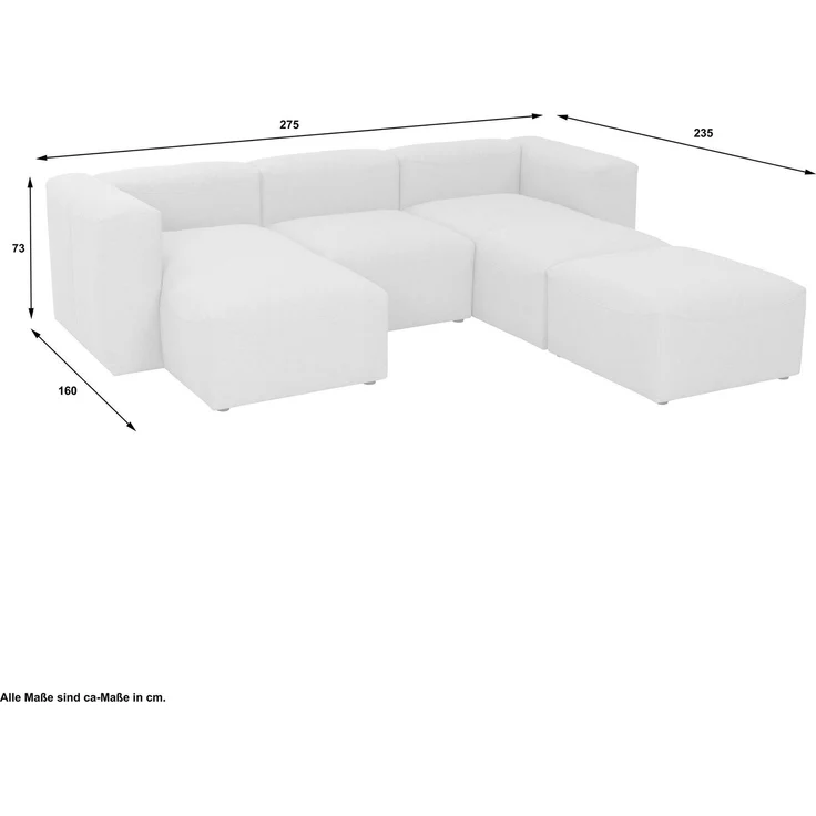 Wohnlandschaft 2 Kattrina Flachgewebe anthrazit – Bild 7